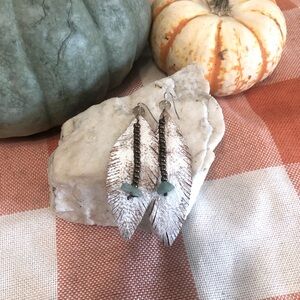 Painted leather earrings. Handmade great gift 🎁